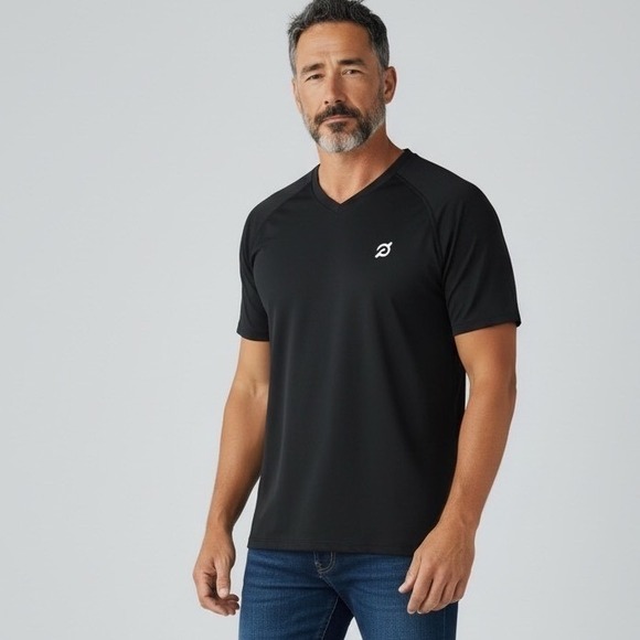 Peloton Other - Peloton Logo Black V Neck Moisture Wicking Short Sleeve Shirt - XXL